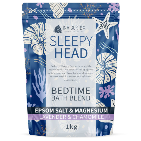 Sleepy Head Bedtime Bath Blend - Epsom Salts - Lavender and Chamomile Bag 1Kg