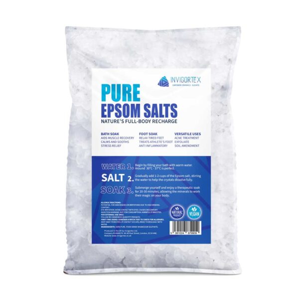 Bag of Invigortex Pure Epsom Salts for Bath Relaxation & Detox