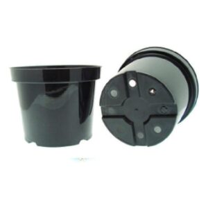 UK Grow Black Round Plastic Plant Pots