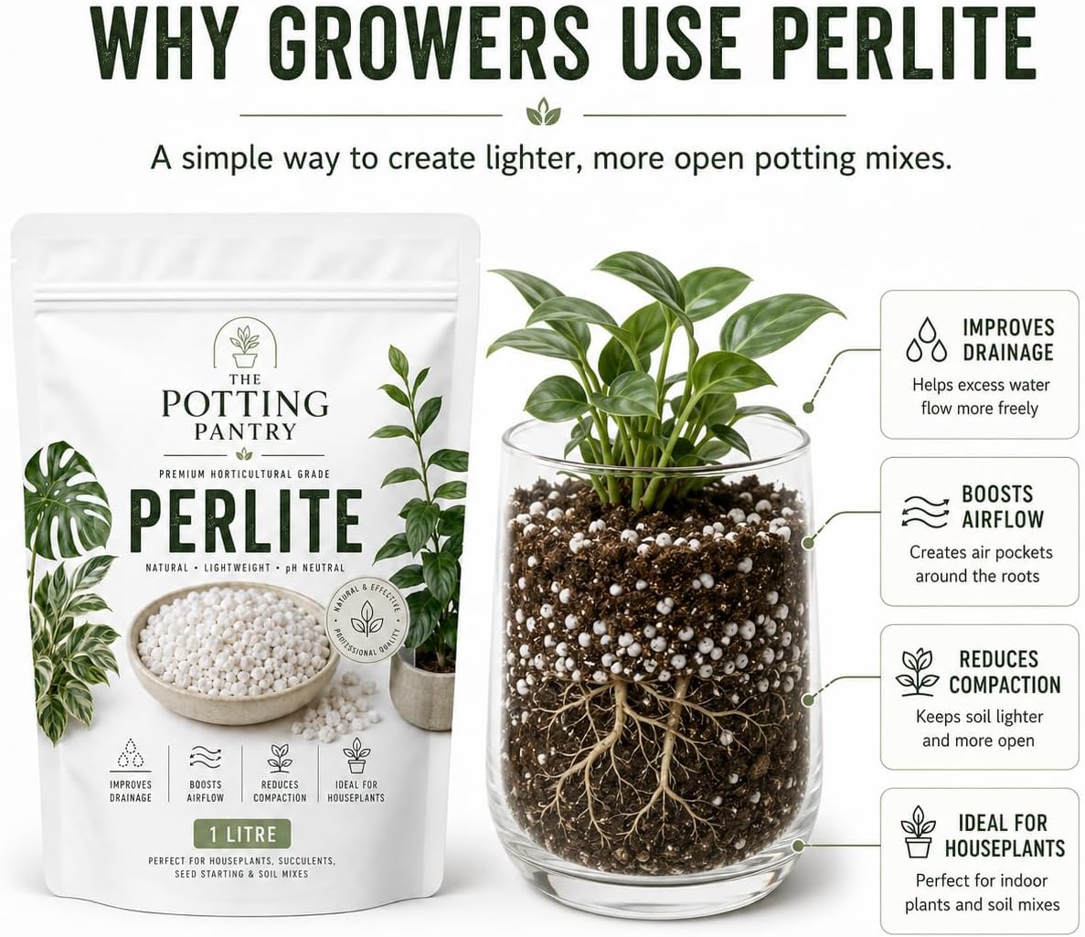 The Potting Pantry Perlite 1L - Image 3