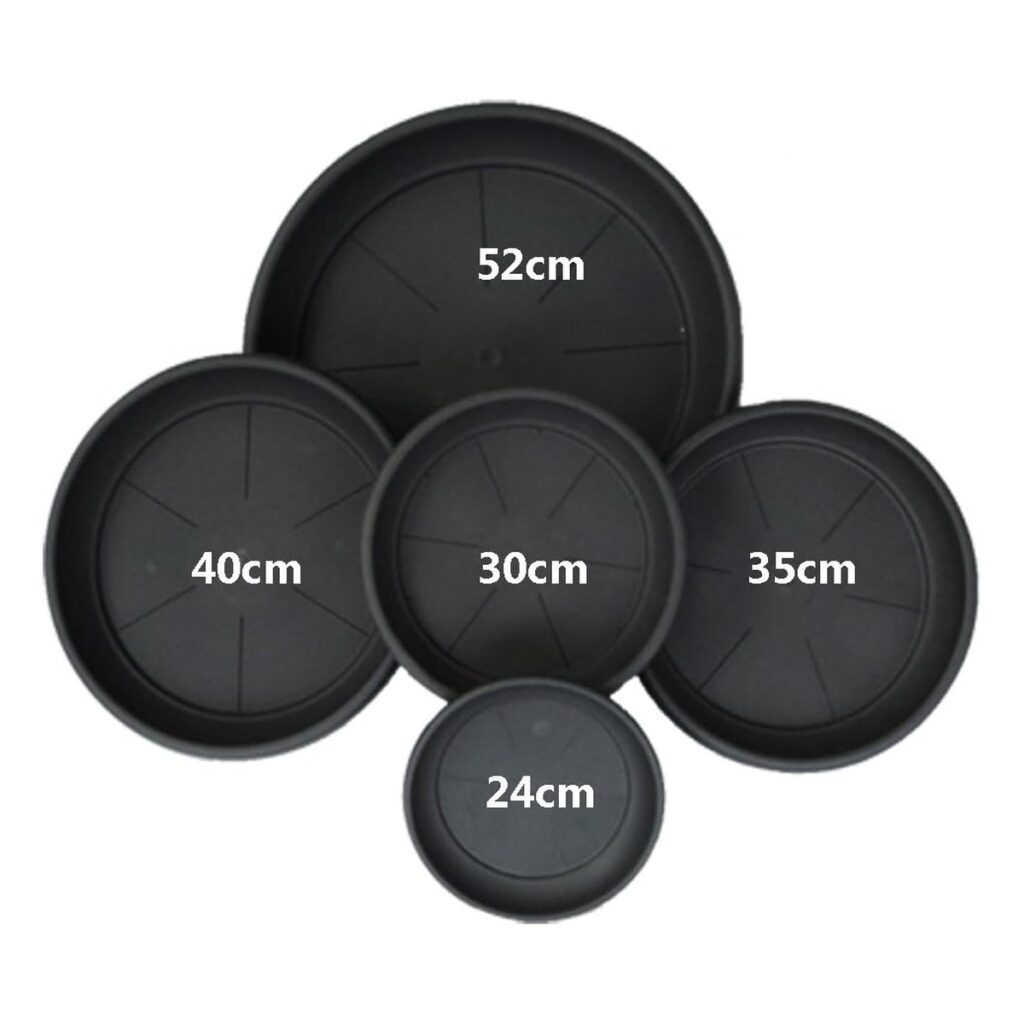 Round Black Plastic Saucers 40cm, Pack of 10