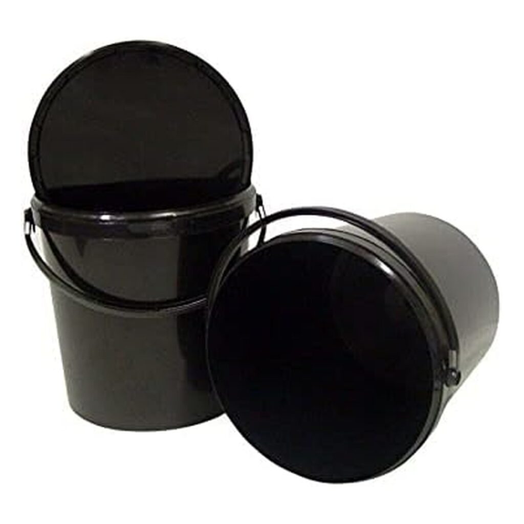 Black Bucket with Lid 10L