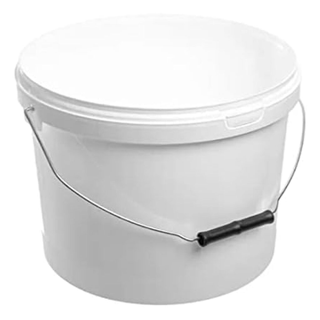 Plastic Bucket with Lid & Metal Handle