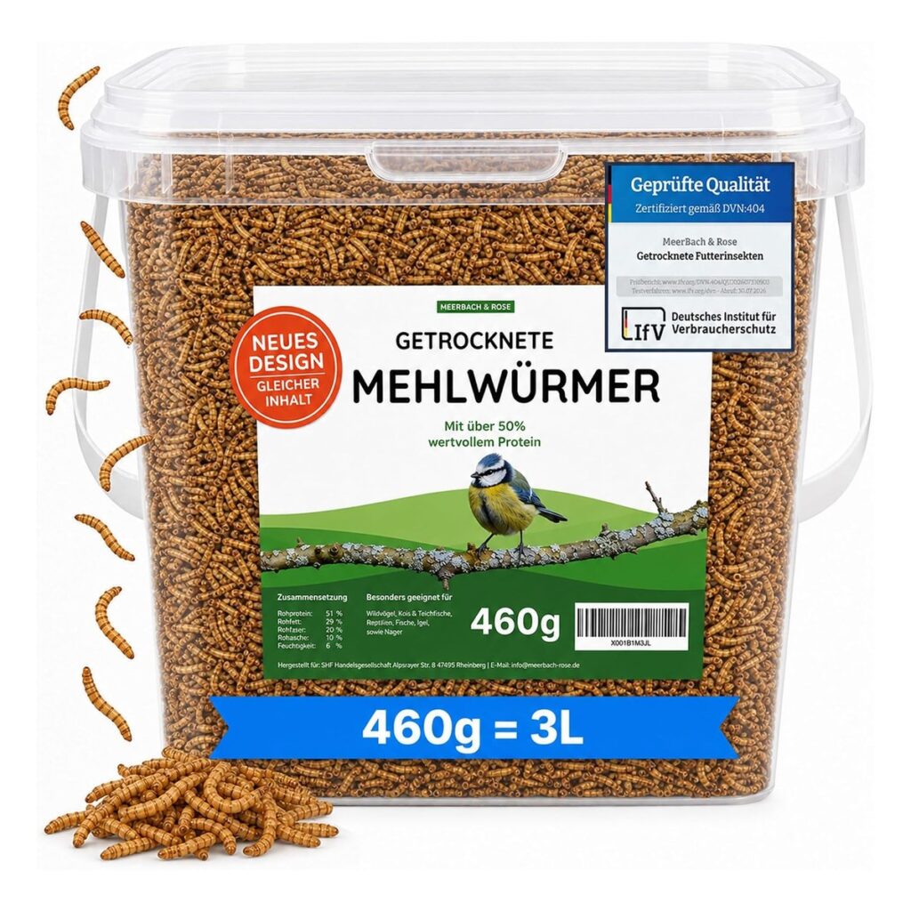 Dried Mealworms 3L (460g) Bucket