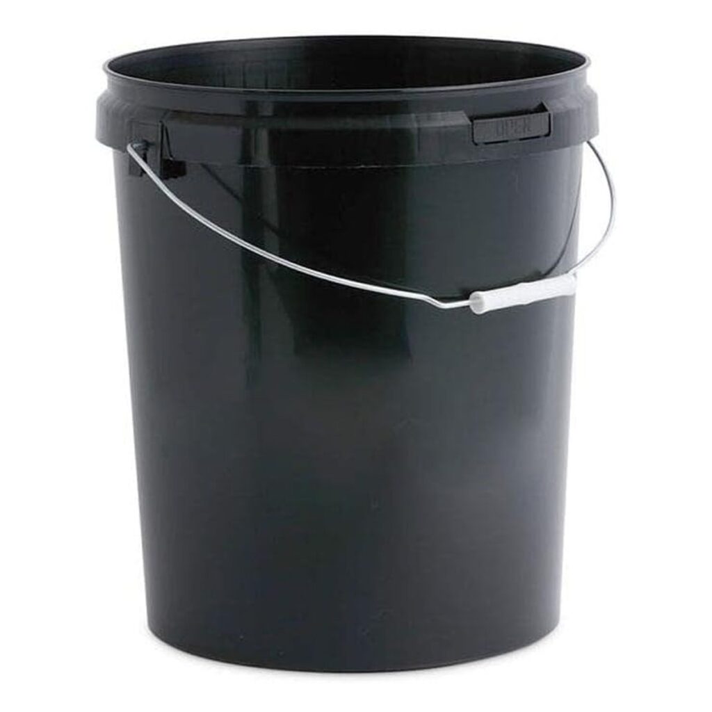 Oipps Black Food Grade Bucket with Lid & Wire Handle 25L