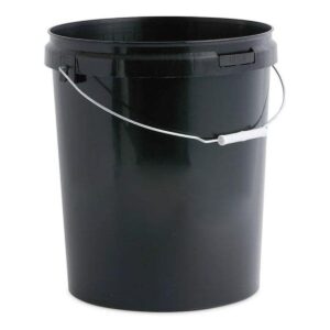 Oipps Black Food Grade Bucket with Lid & Wire Handle 25L