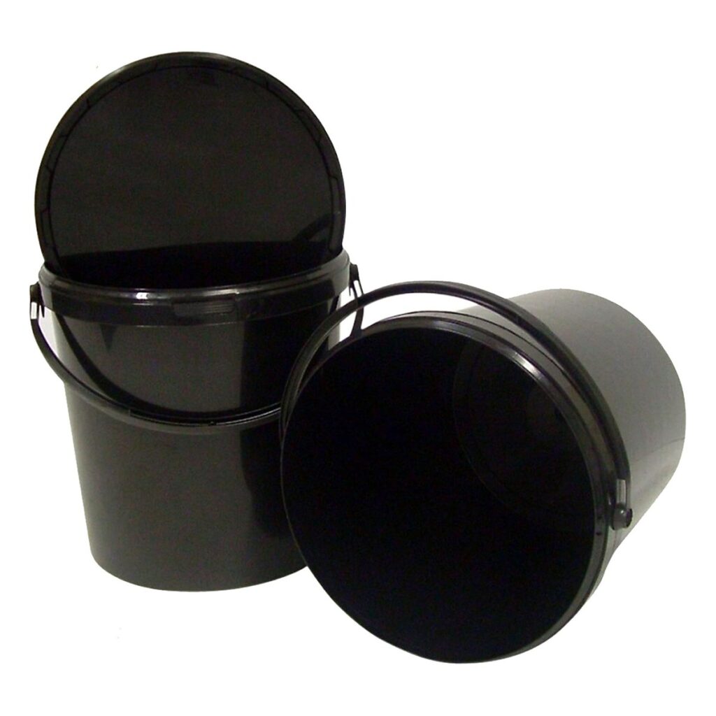 Black Bucket with Lid