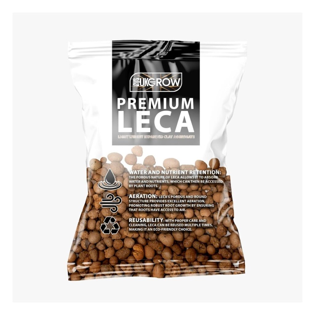 UK Grow LECA Clay Pebbles for Gardening and Hydroponics 2L Bag